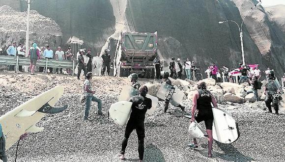  Multan a Emape por  arrojar rocas a la Costa Verde
