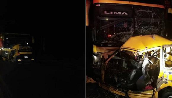 Bus interprovincial choca contra auto en Ica y deja al menos un muerto (FOTOS y VIDEO)