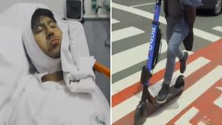 Miraflores: joven iba en scooter, chocó con puerta de taxi y resulta gravemente herido 