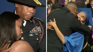 Militar sorprende a su hija en el día de su graduación tras diez años de ausencia (VIDEO)
