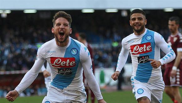 Nápoles golea 5-3 al Torino con cuatro goles de Dries Mertens 