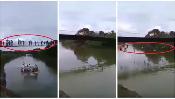 ​Ecuador: video capta precisos momentos en que puente lleno de personas se desploma