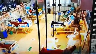 Aterrador: una máquina de oxígeno se incendia mientras es ocupada por un paciente covid-19