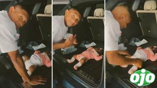 Edison Flores es captado cambiando el pañal de su bebita en la maletera de su auto: “papá modelo” 