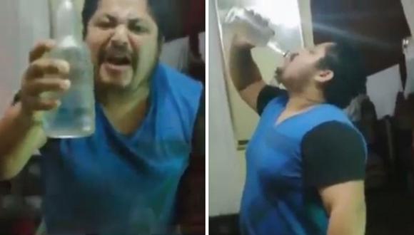 Facebook: Hombre bebe un pisco entero por triunfo de Perú frente a Chile | VÍDEO