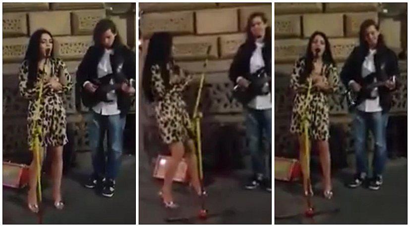 Facebook: músico callejero es sorprendido por muchacha y al unir sus voces ocurre esto