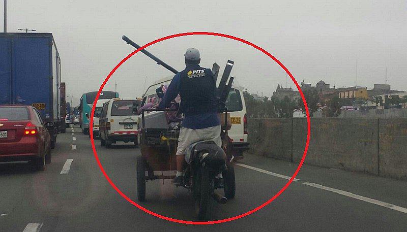 Rímac: triciclo rápido y furioso aterra a conductores de Vía de Evitamiento