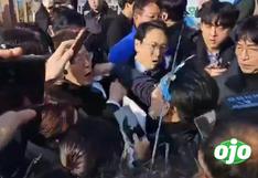 Líder de la oposición de Corea del Sur fue apuñalado en el cuello durante evento público en Busan