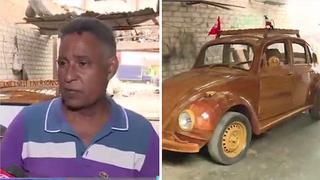 Papito construye carro de madera en Perú para visitar a su hija en Nueva York (VIDEO)