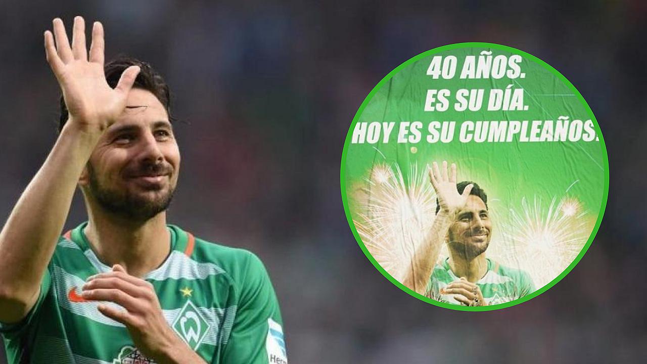Claudio Pizarro cumple 40 años: Alemania lo saluda con afiches y regalos en español