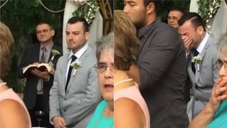 Facebook: Novio en el altar ve a su amada y su reacción conmueve en redes (VIDEO)