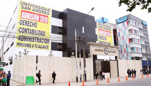 Universidad San Andrés. Licencia denegada el 4 de julio de 2019. (Foto: Sunedu)