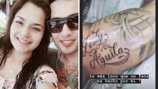 Novio de Lesly Águila le demuestra su amor haciéndose un tatuaje con su nombre (FOTOS)