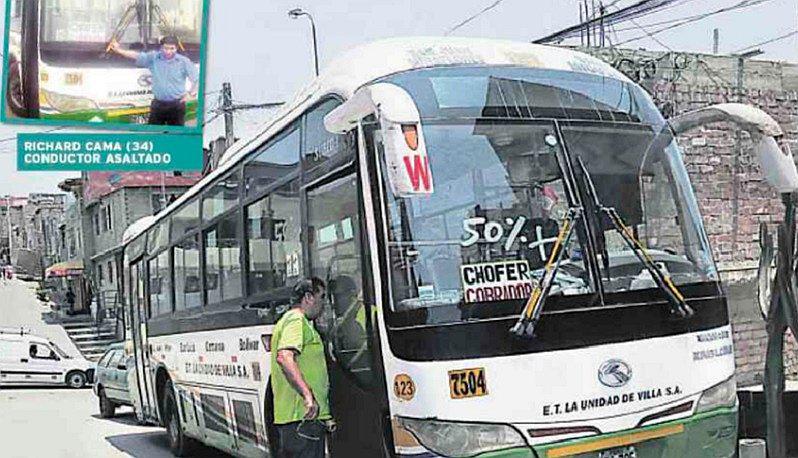 San Juan de Miraflores: ratero balea a chofer de bus que se resistió a asalto