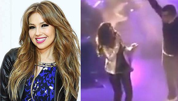 Thalía chotea a fan en pleno concierto y video se vuelve viral en redes