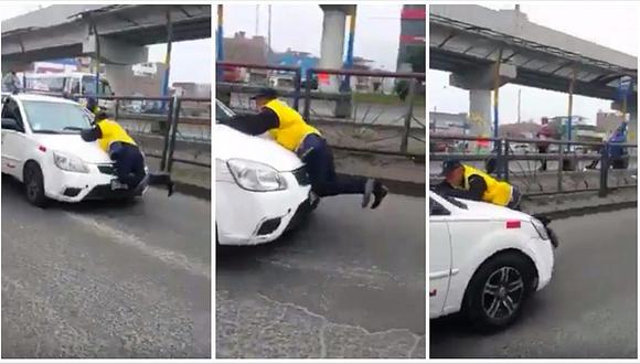 ​Taxista no quiso identificarse, aceleró su auto y arrastró a inspector municipal (VIDEO)