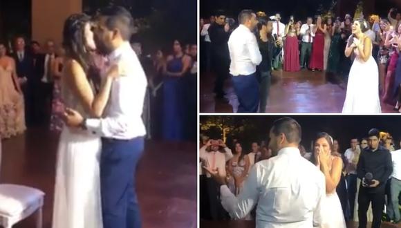Ezio Oliva sorprende a novia al aparecer cantando en plena boda (VIDEO)