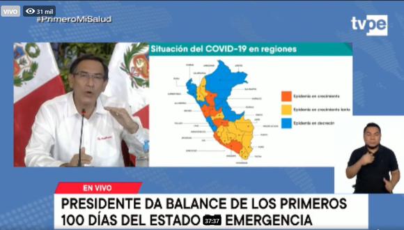 Coronavirus en Perú: Martín Vizcarra dio un balance sobre el COVID-19 en las distintas regiones.