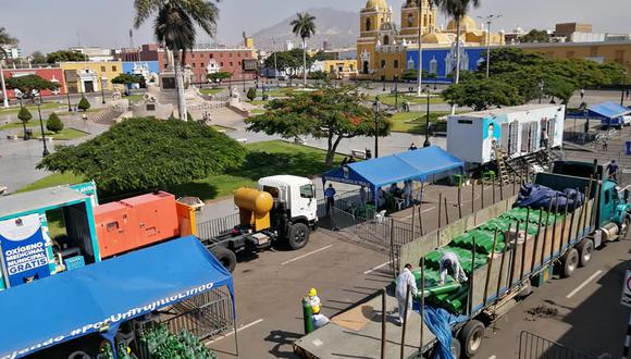 La Libertad: la planta móvil de oxígeno de Trujillo ha recargado más de 6 mil balones de oxígeno. (Foto: Difusión)