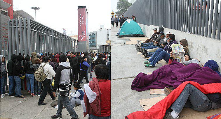 Perú vs. Argentina: Acampan y hasta se pelean por entradas en Estadio Nacional [FOTOS]