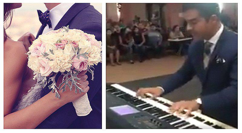 Facebook: pianista deja con la boca abierta a invitados mientras novia demoraba (VIDEO)