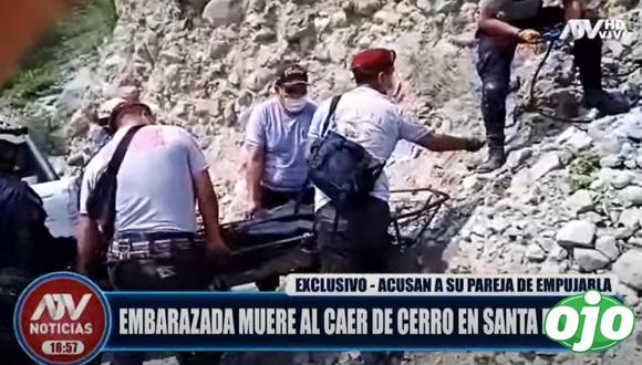 La Policía rescató el cuerpo de Milagros Chávez tras caer de un cerro de Santa Eulalia. (ATV)