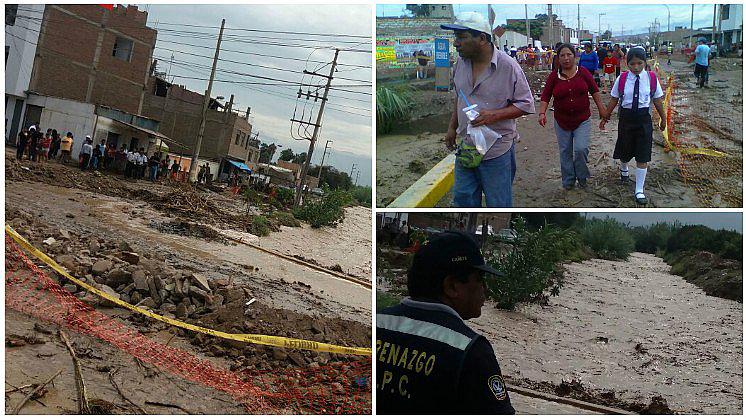 Cañete: río se desborda por intensa lluvia y pobladores viven este drama (FOTOS Y VIDEO)