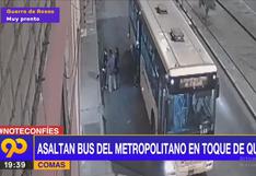 Delincuentes armados asaltan a pasajeros de bus del Metropolitano en un paradero de Comas