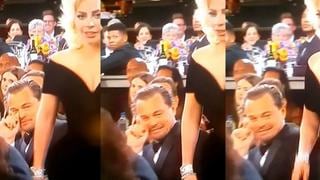 Globos de Oro 2016: Así reacciona Leonardo DiCaprio por empujón de Lady Gaga [VIDEO]  