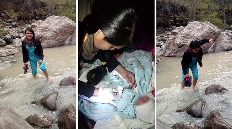 Enfermera arriesga su vida para vacunar a un bebé: caminó y cruzó un río