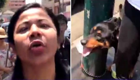 Mujer deja a su perrito encadenado en pleno calor, le reclaman y ella se burla (VIDEO)