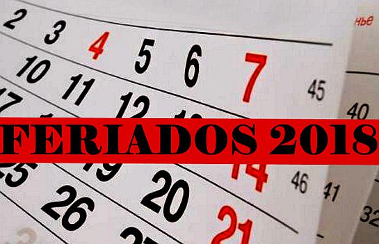 Feriados 2018: conoce los días no laborables 