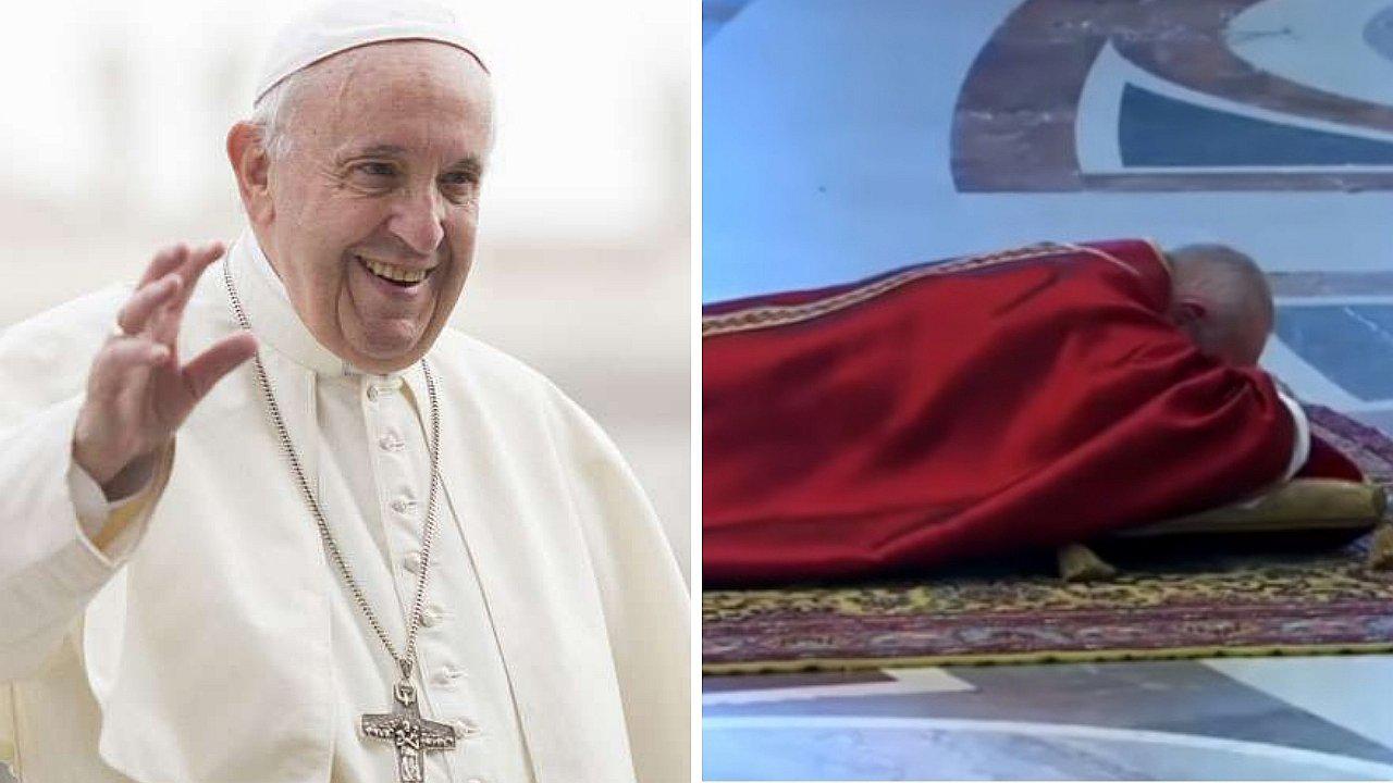 Papa Francisco se echa en el suelo por evento de Viernes Santo (FOTOS Y VIDEOS)