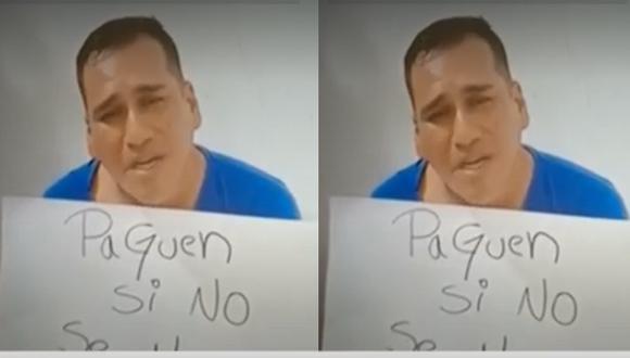 El hombre hizo un conmovedor pedido a su familia en un video grabado por los secuestradores. Foto: América Noticias