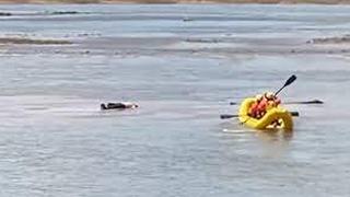 Alertan por un “cuerpo en el río”, pero solo se trataba de un nadador que se relajaba