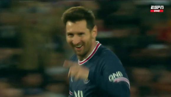 Lionel Messi anotó golazo para el 1-0 de PSG vs. Lens. (Captura: ESPN)