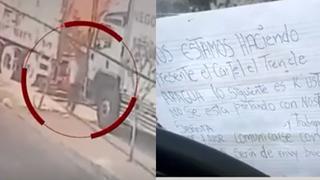 Callao: sujeto dejó carta amenazante en camión y luego disparó contra el vehículo | VIDEO