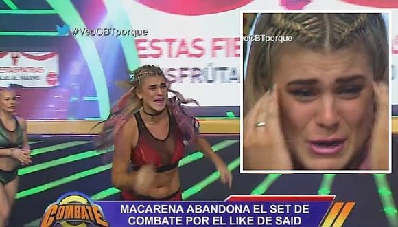 ​Combate: Macarena Vélez estalla en llanto y sale corriendo del set por esto