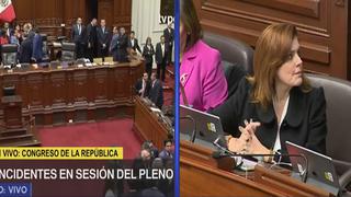 La reacción de Mercedes Aráoz mientras se produce incidentes en el Congreso | VIDEO