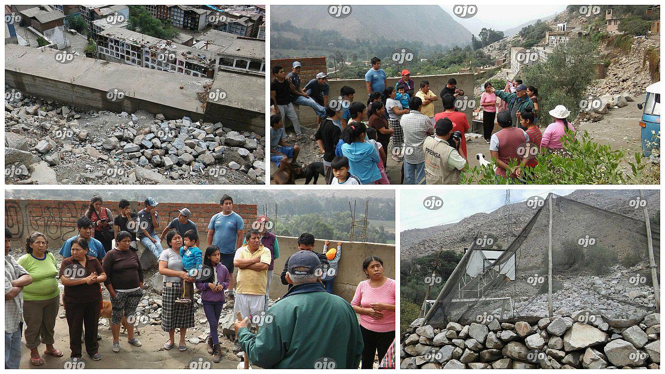 Huaico en Santa Eulalia: pobladores de Cuzpanca se salvaron de una muerte fija por caída de rocas (VIDEO)