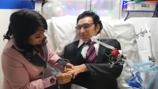 La emotiva boda de un ingeniero con insuficiencia respiratoria y distrofia muscular en hospital de Essalud | VIDEO