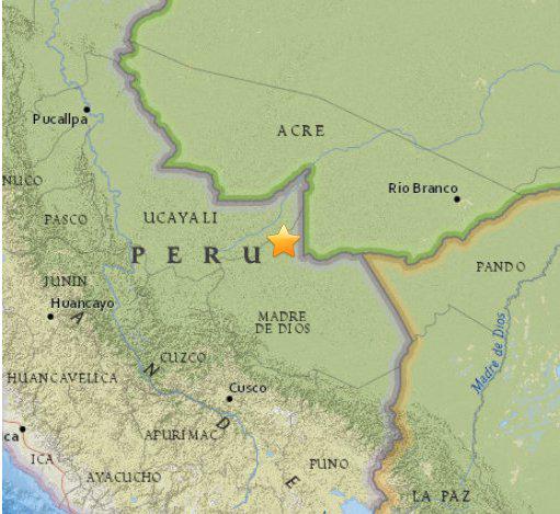 Sismo de 7,5 grados en frontera de Perú y Brasil 