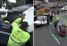 Surco: mototaxistas informales atacaron a pedradas a fiscalizadores y serenos│VIDEO