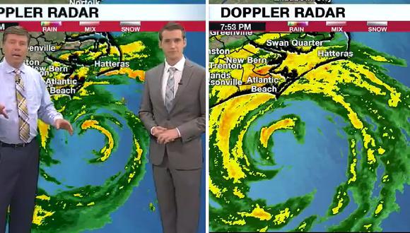 Reporteros hablaban de potente huracán en estudio de tv y fueron evacuados por sus efectos (VIDEO)