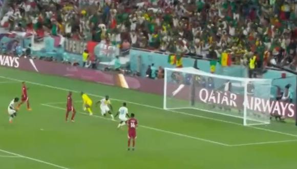 Boulaye Dia abrió el marcador a favor de Senegal sobre Qatar. Foto: Captura de pantalla de DIRECTV Sports.