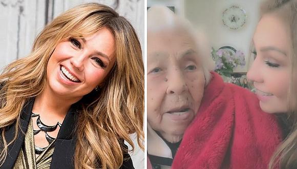 Thalía protagoniza tierno video con su abuelita que cumplió 101 años