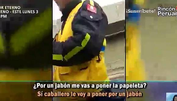 Surco: Inspector municipal impone papeleta a chofer por ¡no tener jabón! (VIDEO)