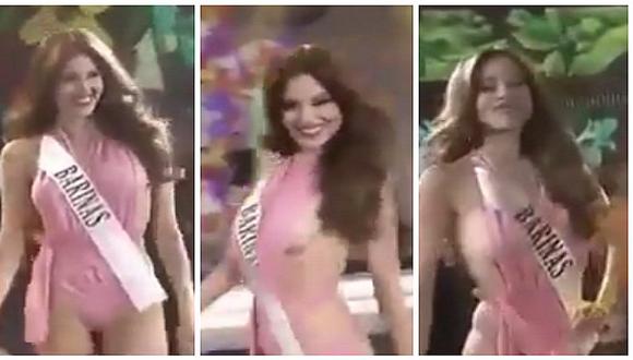 YouTube: Concursante a Miss muestra de más debido a diminuta ropa de baño (VIDEO)