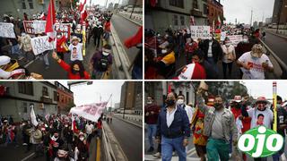 Simpatizantes de Perú Libre marchan a favor de Pedro Castillo en el Cercado de Lima | VIDEO 
