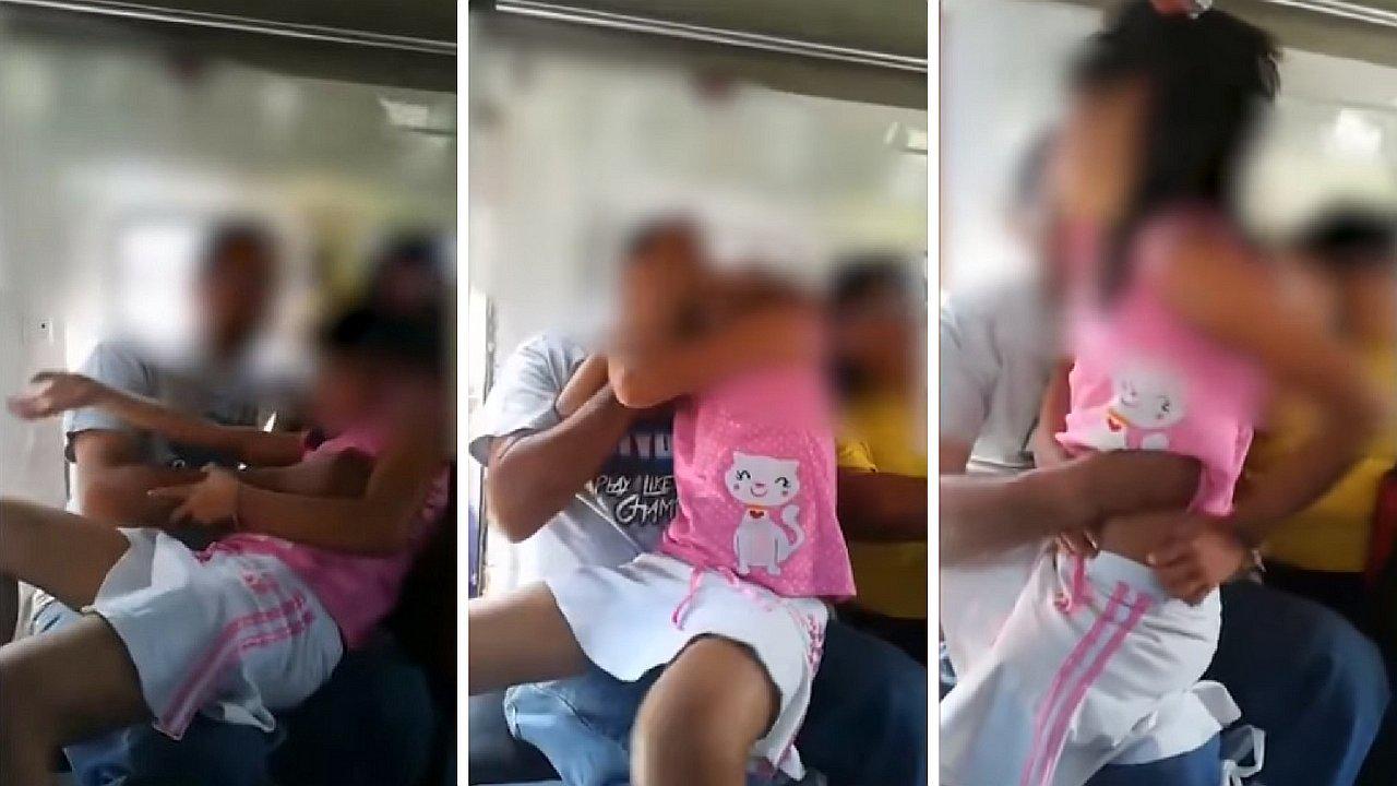 Graban a sujeto besando y realizando tocamientos indebidos a niña dentro de combi 